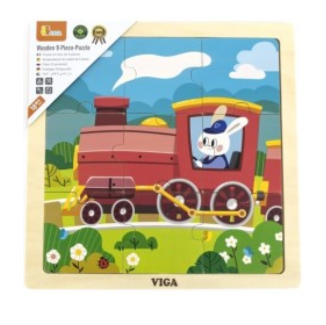 بازل خشبي تعليمي للأطفال قطار 9 قطع تنمية المهارات